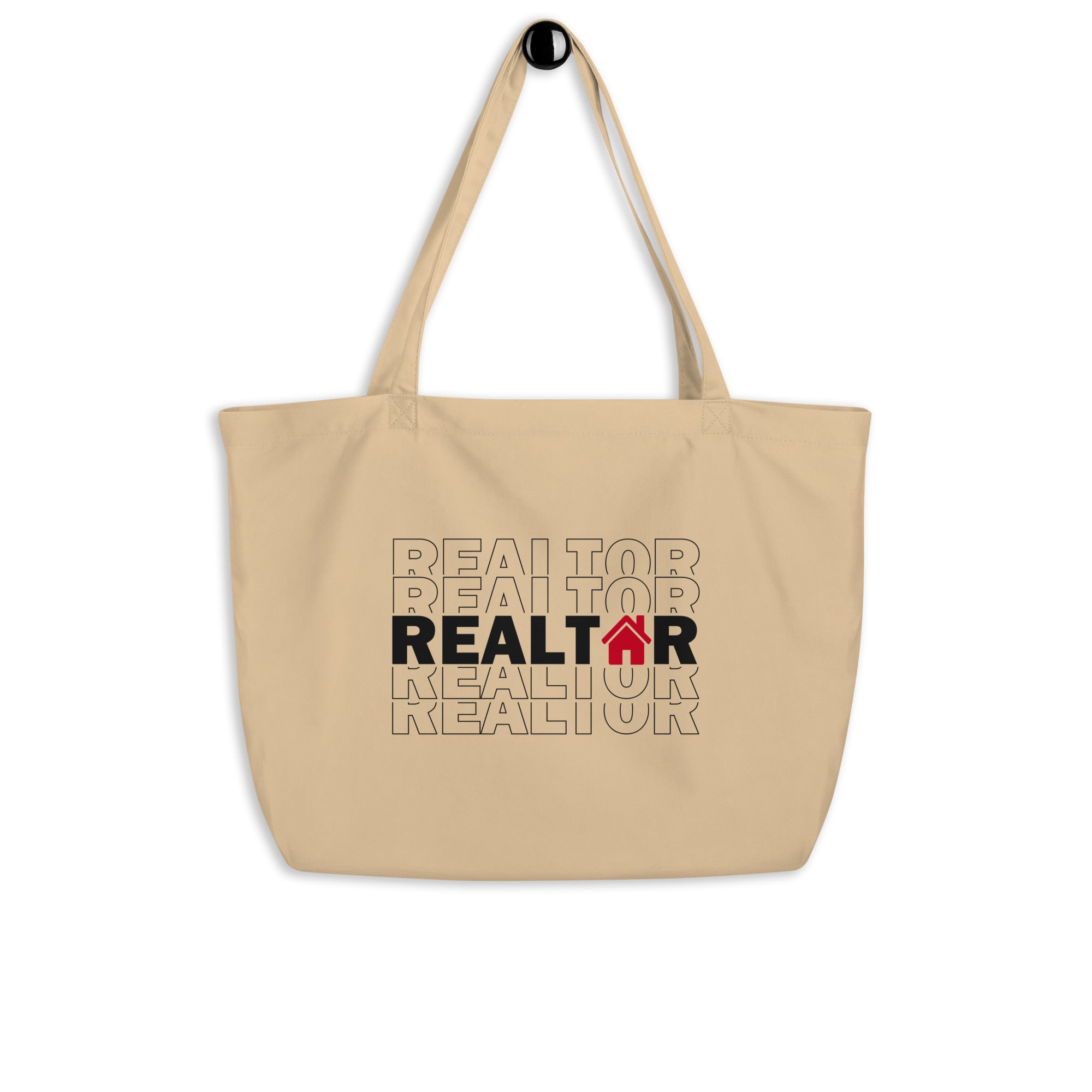 Realtor Stacked Large organic tote bag