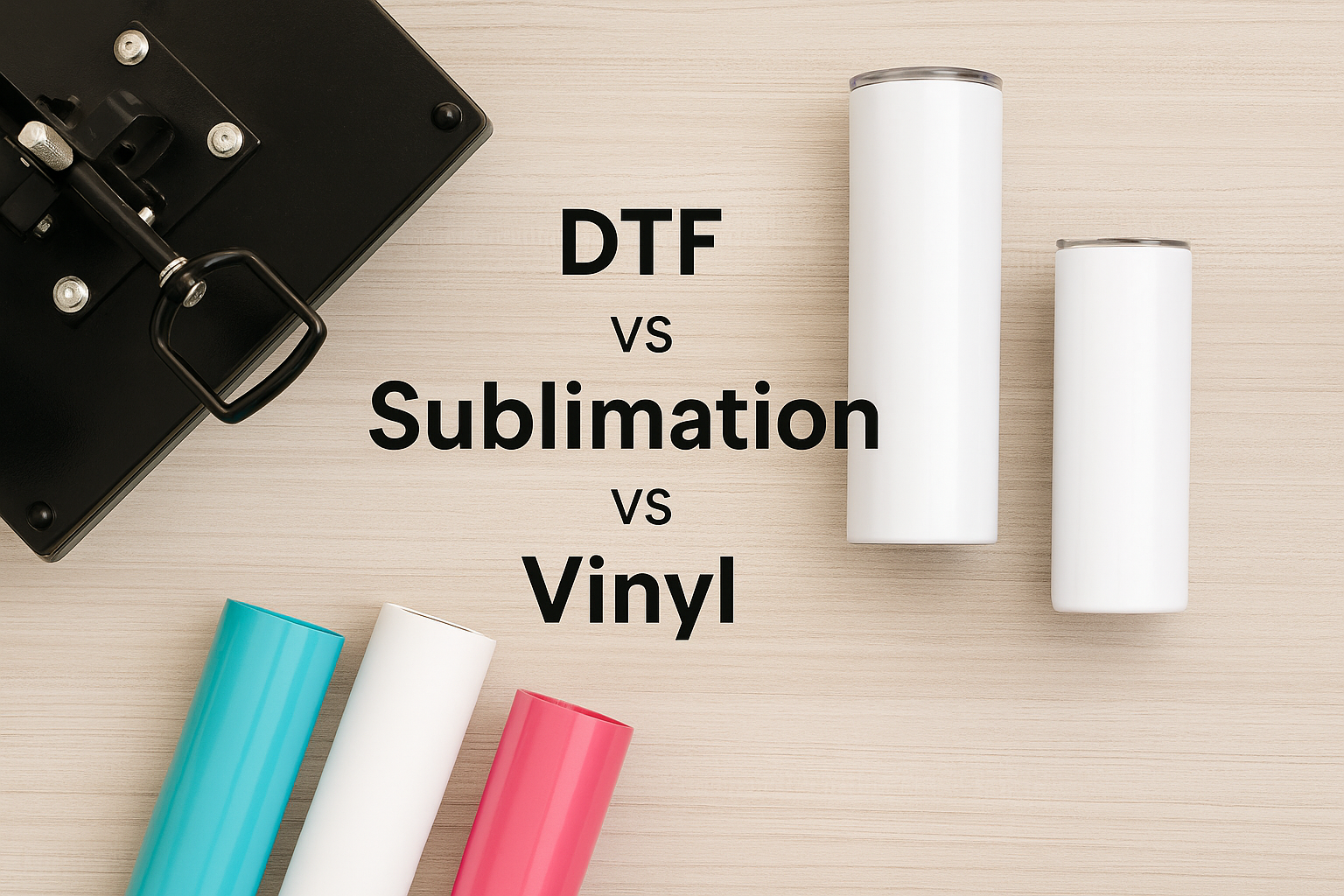 🎨 The Difference Between DTF, Sublimation, and Vinyl Printing — and When to Use Each