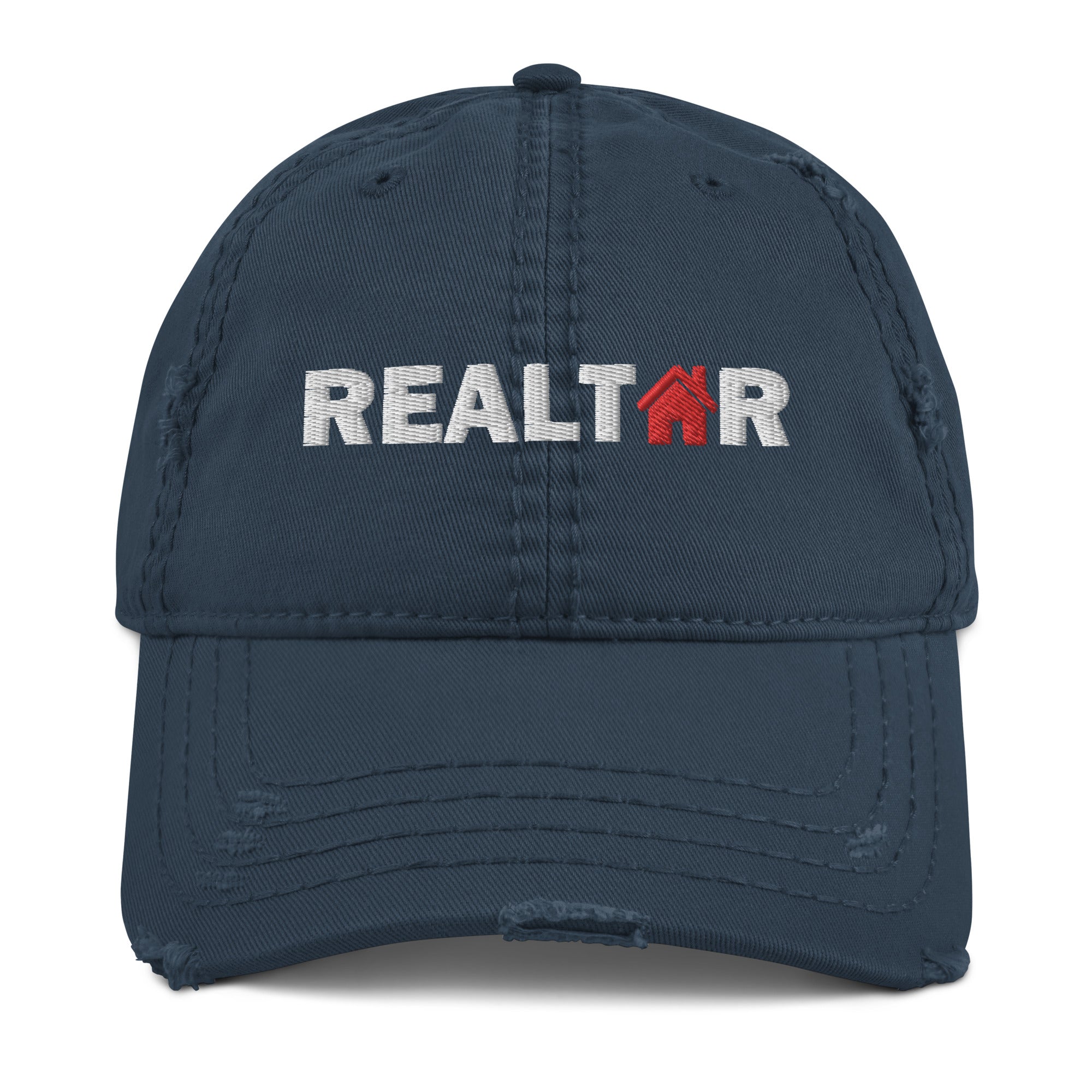 Realtor Red House Distressed Dad Hat